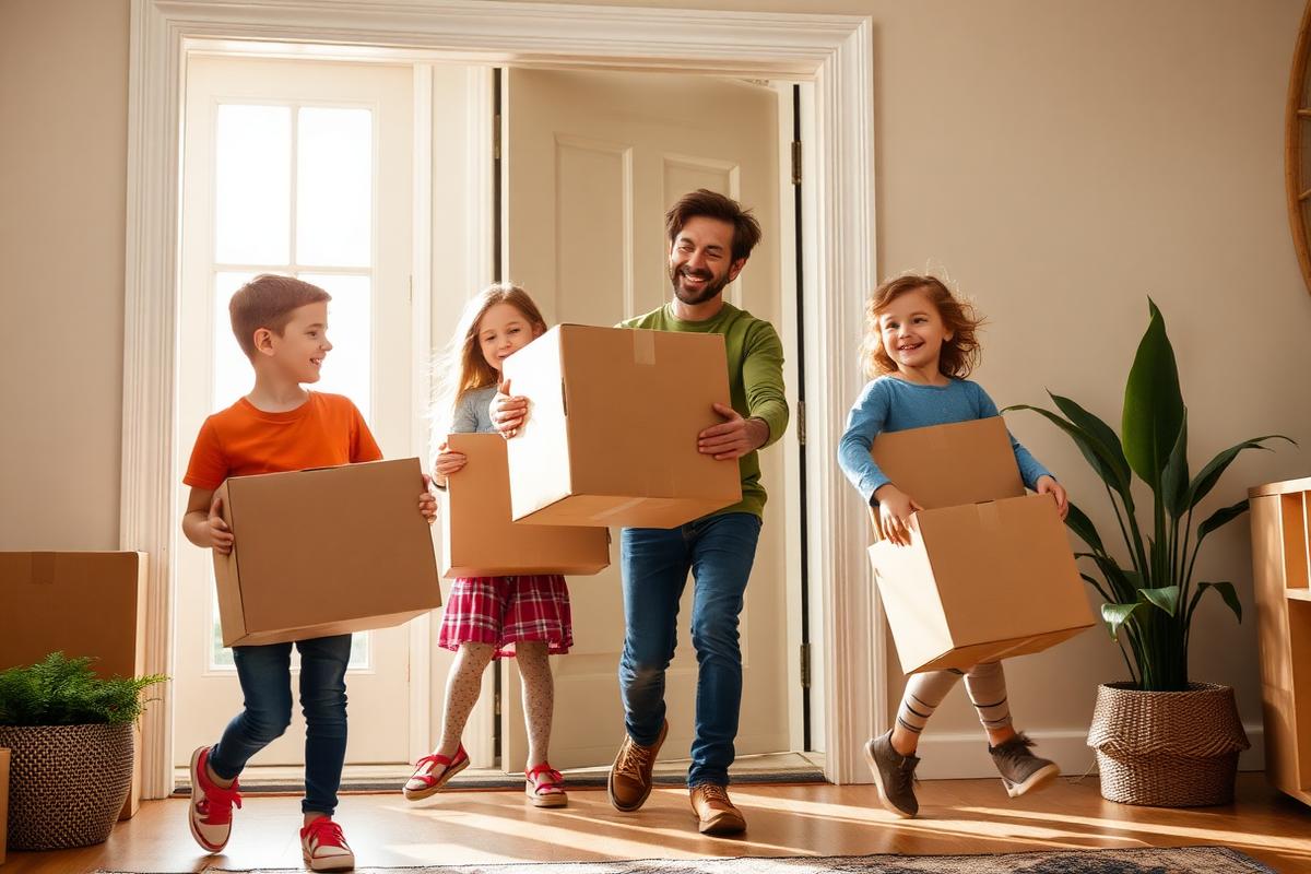 A family moving into a quality rental home